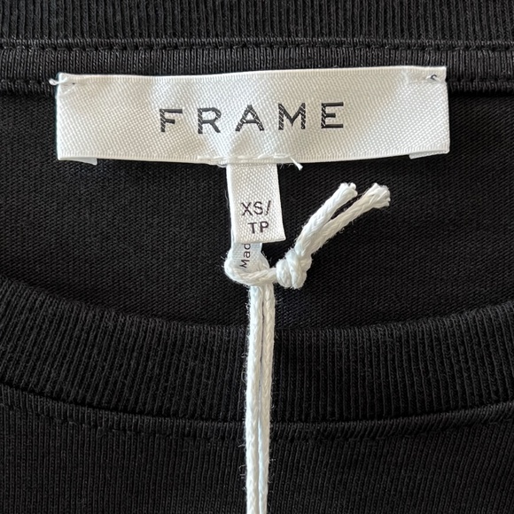 NWT FRAME Draped Knit Short Sleeve Mini Dress in Black Size XS - Picture 7 of 12